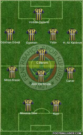 Fenerbahçe SK Formation 2012