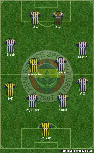 Fenerbahçe SK Formation 2012