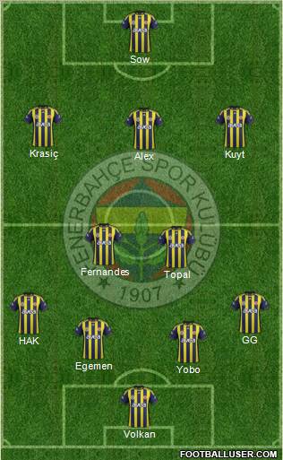 Fenerbahçe SK Formation 2012