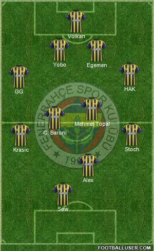 Fenerbahçe SK Formation 2012