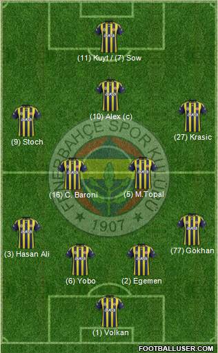 Fenerbahçe SK Formation 2012
