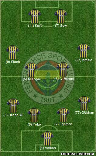 Fenerbahçe SK Formation 2012