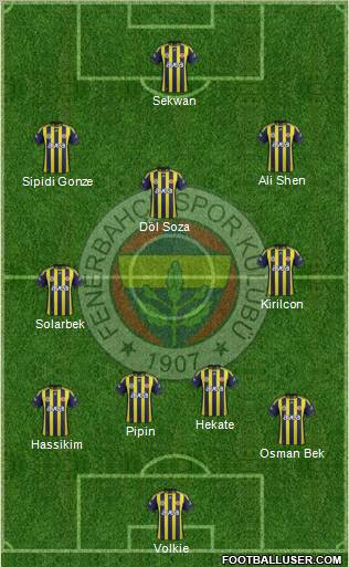 Fenerbahçe SK Formation 2012