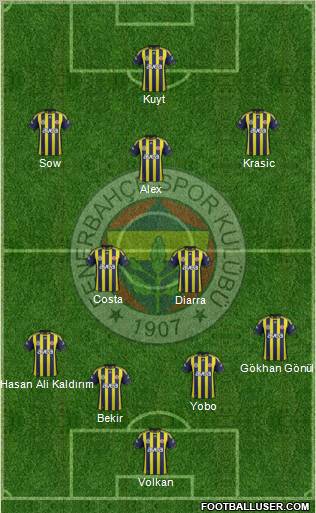 Fenerbahçe SK Formation 2012