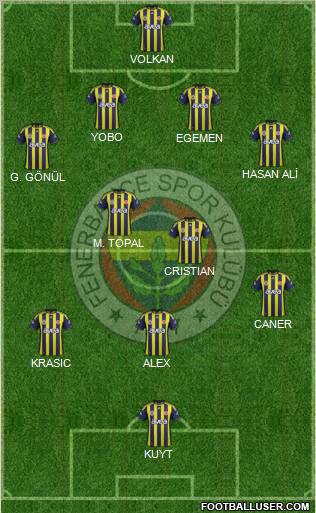 Fenerbahçe SK Formation 2012
