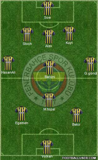 Fenerbahçe SK Formation 2012