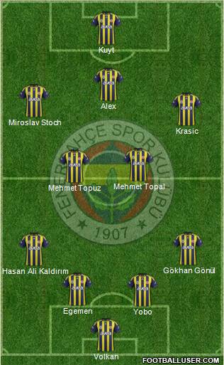 Fenerbahçe SK Formation 2012