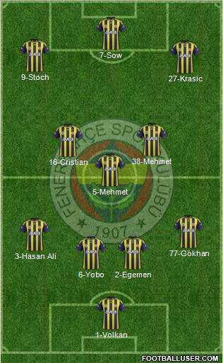 Fenerbahçe SK Formation 2012