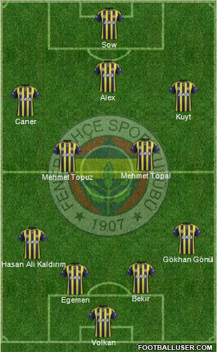 Fenerbahçe SK Formation 2012