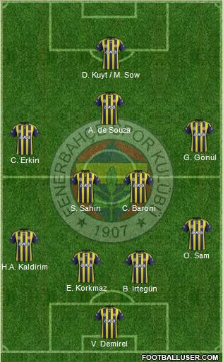 Fenerbahçe SK Formation 2012