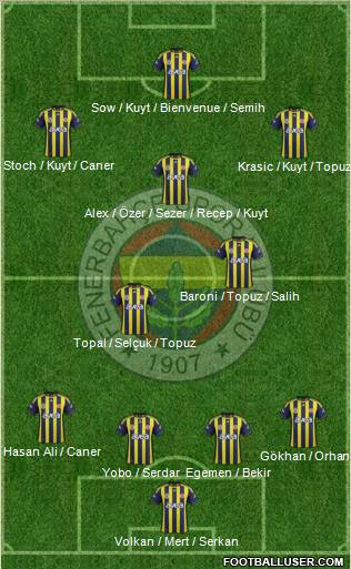 Fenerbahçe SK Formation 2012
