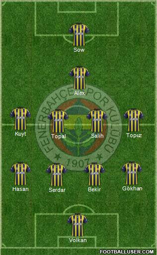 Fenerbahçe SK Formation 2012