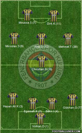 Fenerbahçe SK Formation 2012