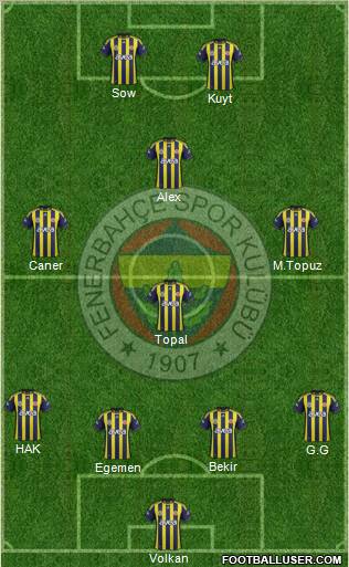 Fenerbahçe SK Formation 2012