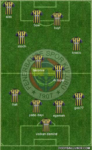 Fenerbahçe SK Formation 2012