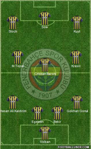 Fenerbahçe SK Formation 2012