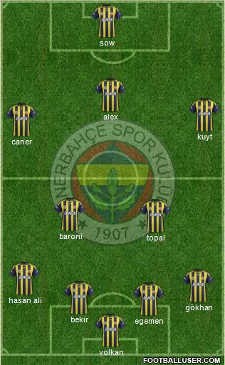Fenerbahçe SK Formation 2012