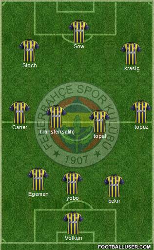 Fenerbahçe SK Formation 2012