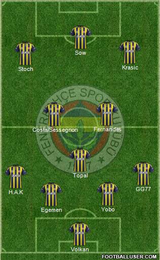 Fenerbahçe SK Formation 2012