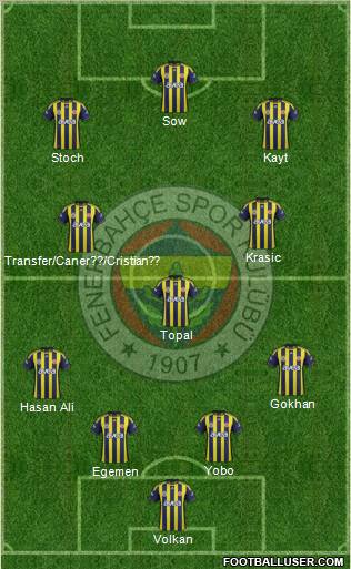 Fenerbahçe SK Formation 2012