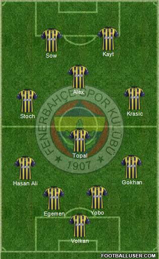Fenerbahçe SK Formation 2012