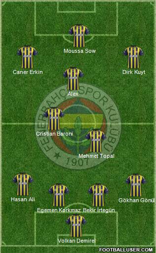 Fenerbahçe SK Formation 2012