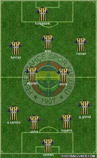 Fenerbahçe SK Formation 2012