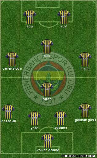 Fenerbahçe SK Formation 2012