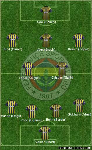 Fenerbahçe SK Formation 2012