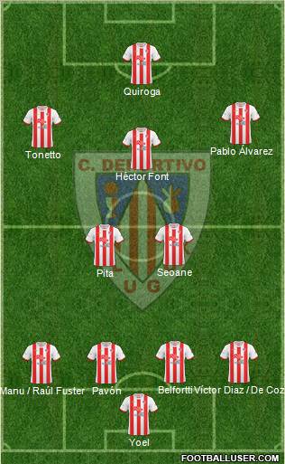 C.D. Lugo 4-2-3-1 football formation