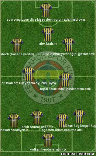 Fenerbahçe SK Formation 2012