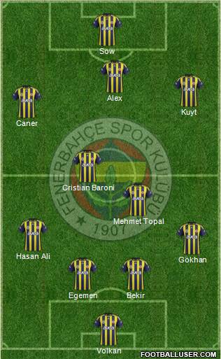 Fenerbahçe SK Formation 2012