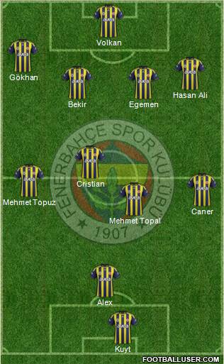Fenerbahçe SK Formation 2012
