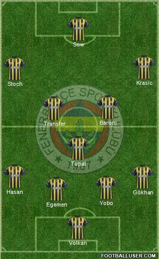 Fenerbahçe SK Formation 2012