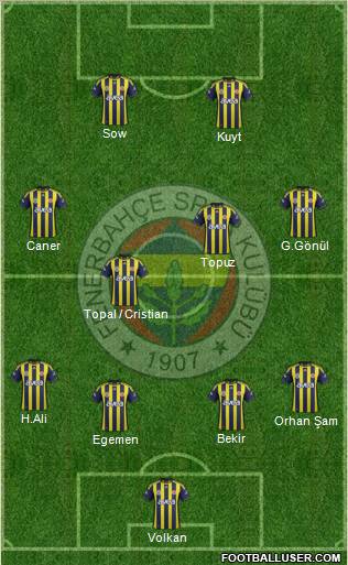 Fenerbahçe SK Formation 2012