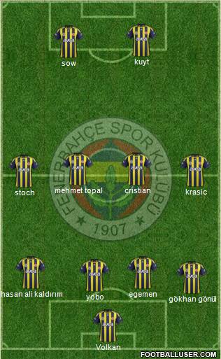 Fenerbahçe SK Formation 2012