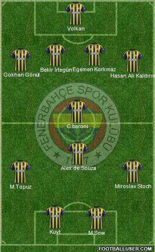 Fenerbahçe SK Formation 2012