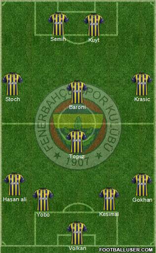 Fenerbahçe SK Formation 2012