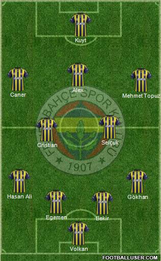 Fenerbahçe SK Formation 2012