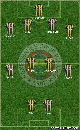 Fenerbahçe SK Formation 2012