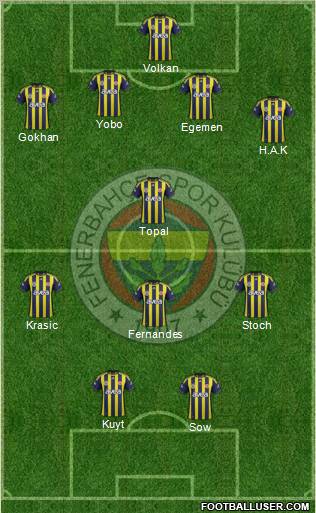 Fenerbahçe SK Formation 2012