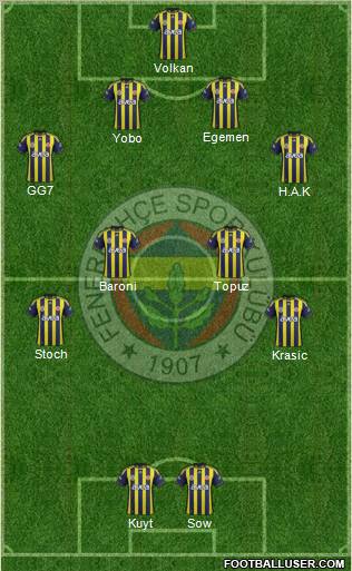 Fenerbahçe SK Formation 2012