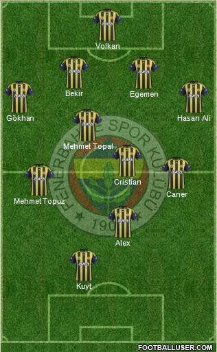 Fenerbahçe SK Formation 2012