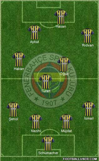 Fenerbahçe SK Formation 2012
