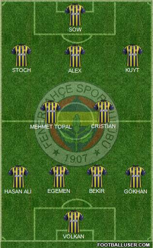 Fenerbahçe SK Formation 2012