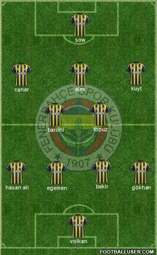 Fenerbahçe SK Formation 2012