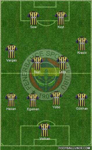 Fenerbahçe SK Formation 2012