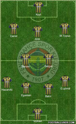Fenerbahçe SK Formation 2012