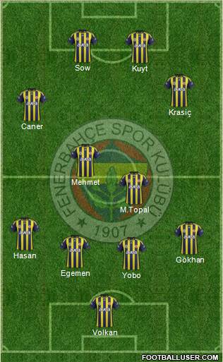Fenerbahçe SK Formation 2012