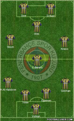 Fenerbahçe SK Formation 2012